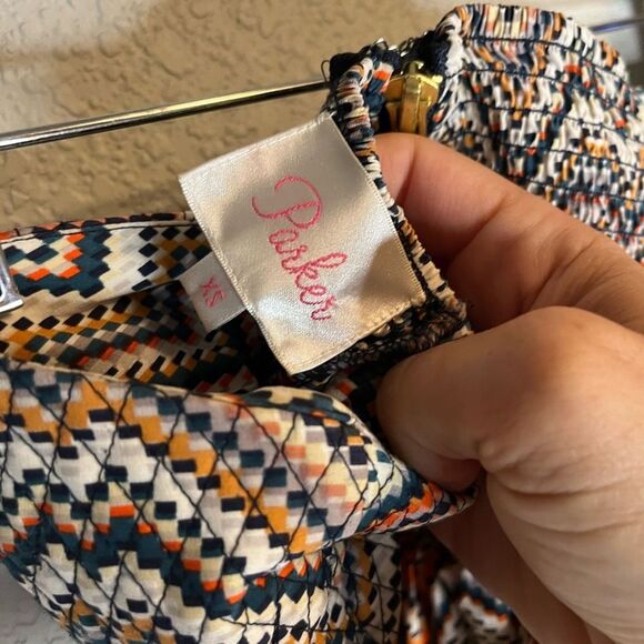 Early 2000’s Parker strapless silk mini Aztec dress babydoll/ gossip girl XS - Picture 4 of 6